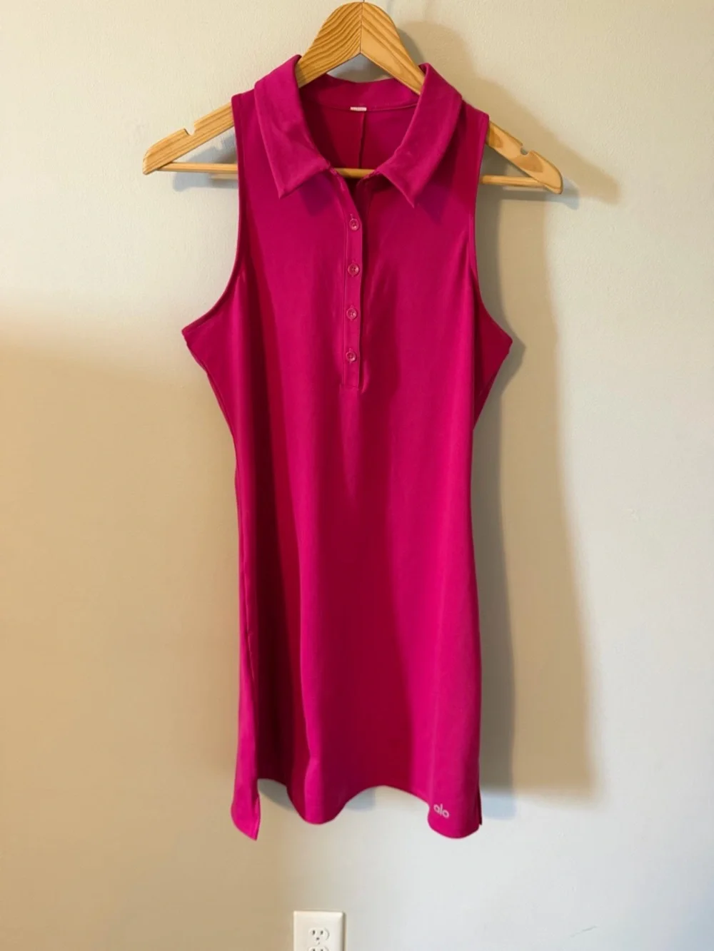 ALO Charmed Tennis Dress in Magenta Pink - Picture 5 of 10